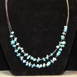 Awesome Floating Turquoise Bead Necklace